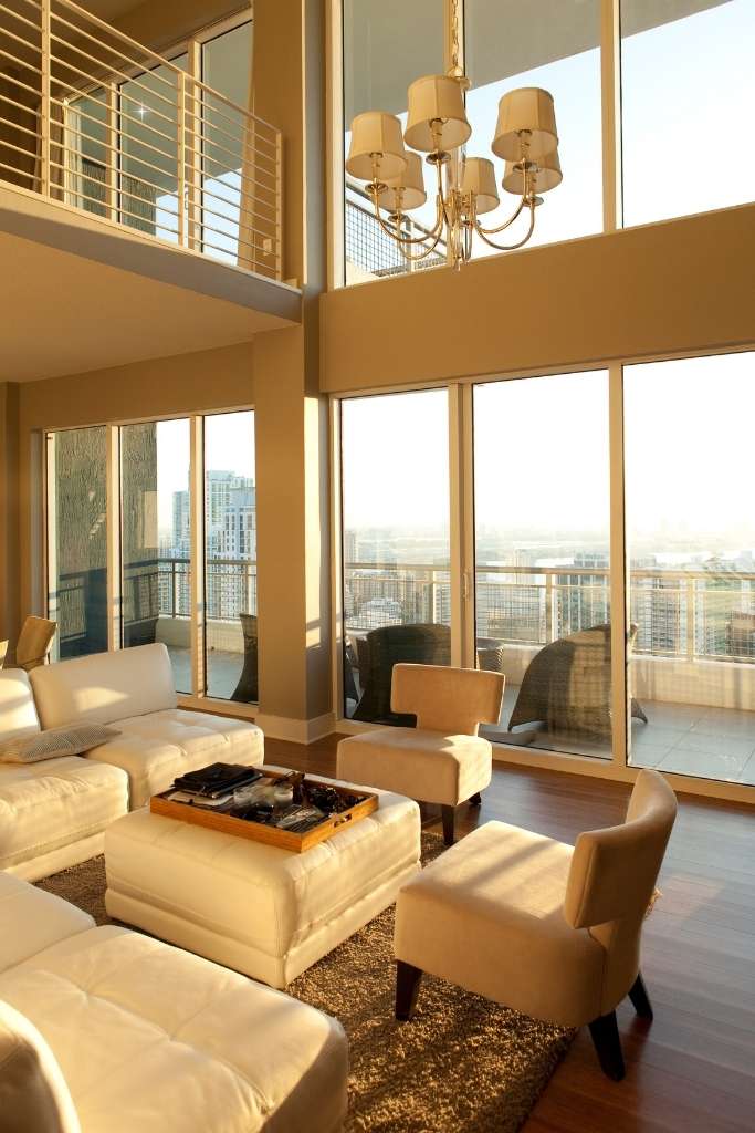 Gold Accents in a Black and White Living Room