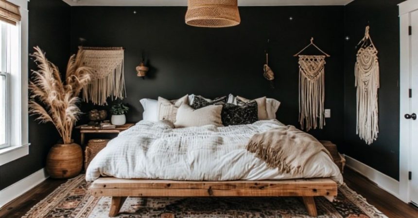 Black Boho Bedroom