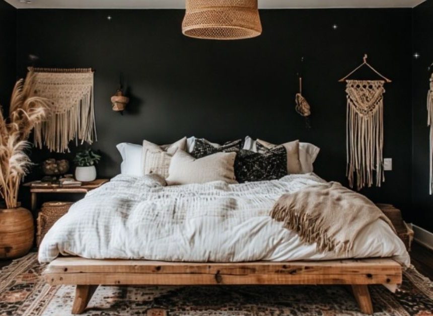 Black Boho Bedroom