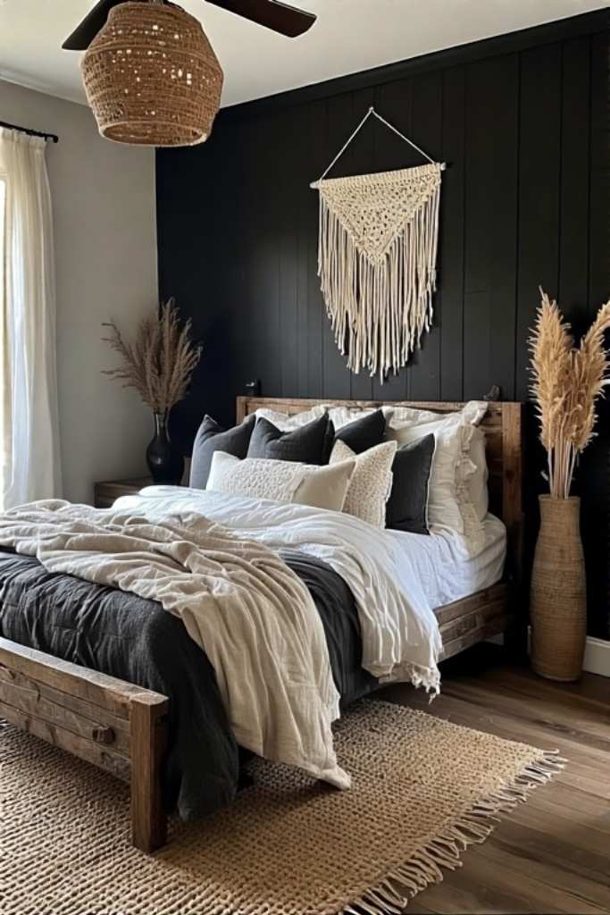Black Boho Bedroom