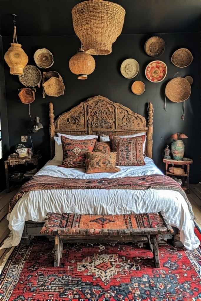 Black Boho Bedroom