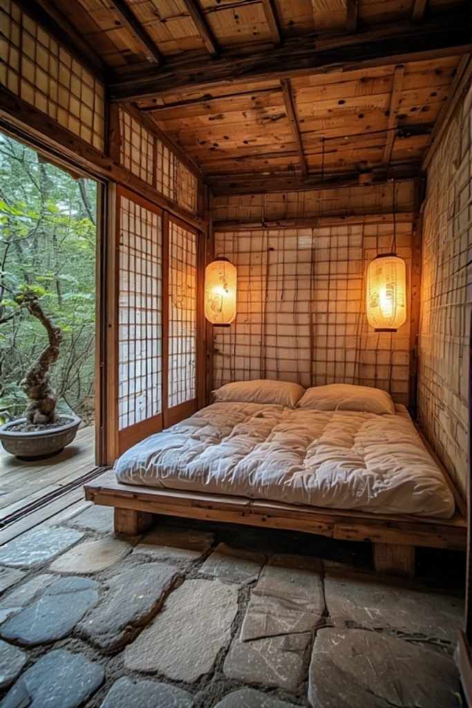 Minimalist Zen Cabin Bedroom