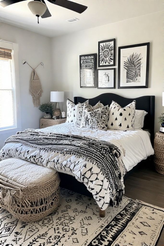 modern boho bedroom
