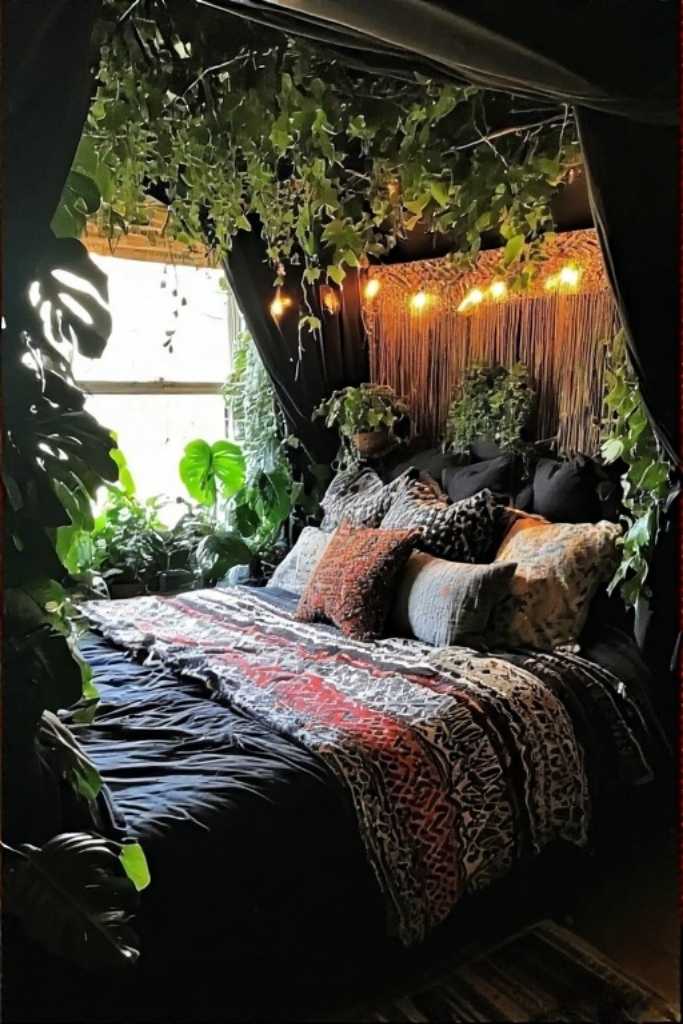 Black Boho Bedroom