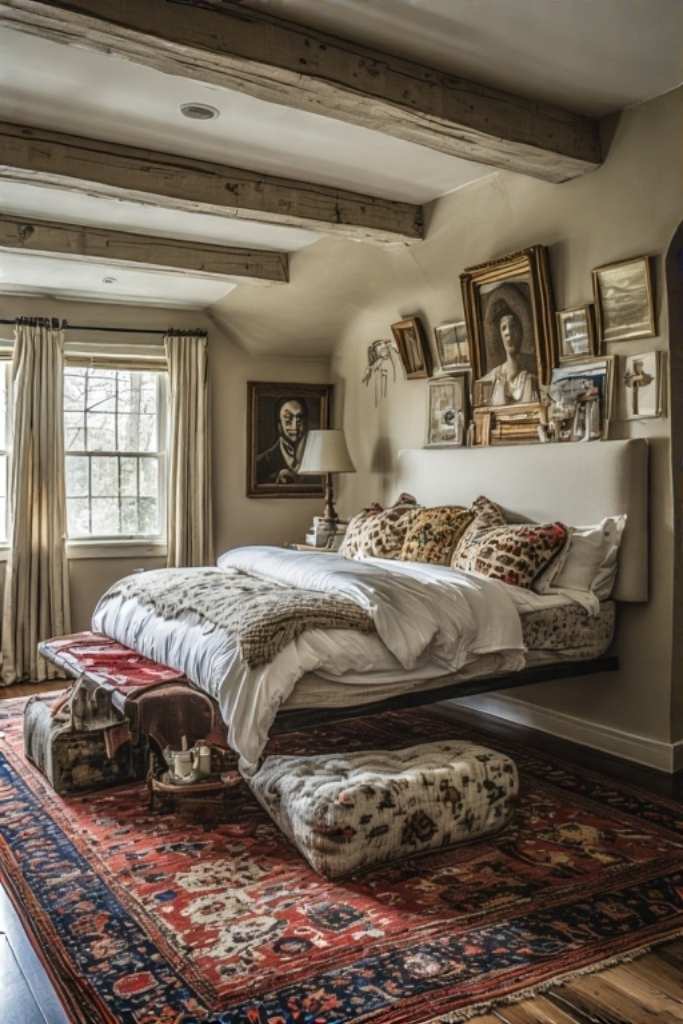 Surreal Gravity-Defying Bedroom
